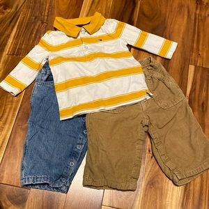Boy’s Size 6-12 Months Bundle: Tommy Polo, GAP Corduroy Pants & Place Jeans